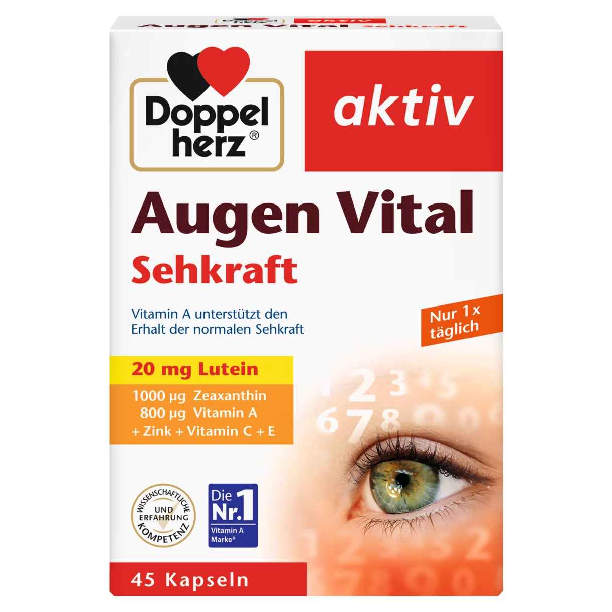 Illustration of the product packaging Doppelherz aktiv Eye Vital  front view